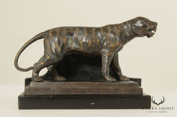Maitland Smith Bronze Tiger Bookend
