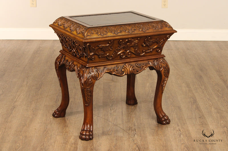 Renaissance Style Carved Chest on Stand