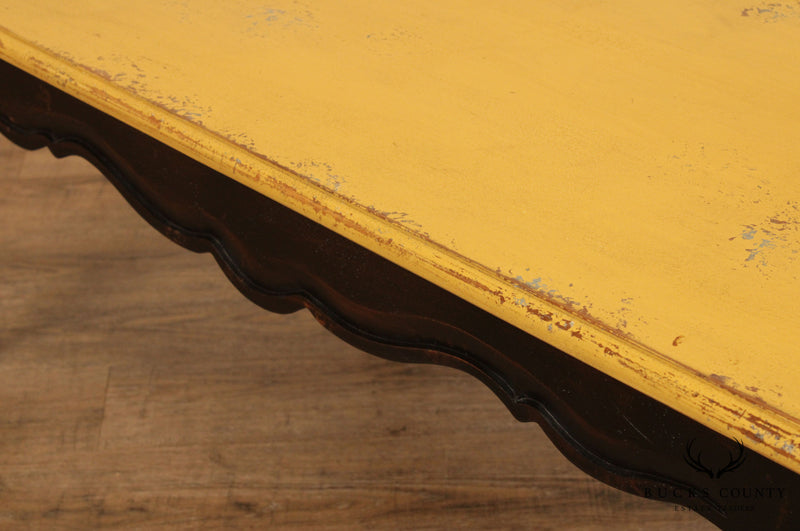 Habersham French Country Style Distressed Painted Coffee Table