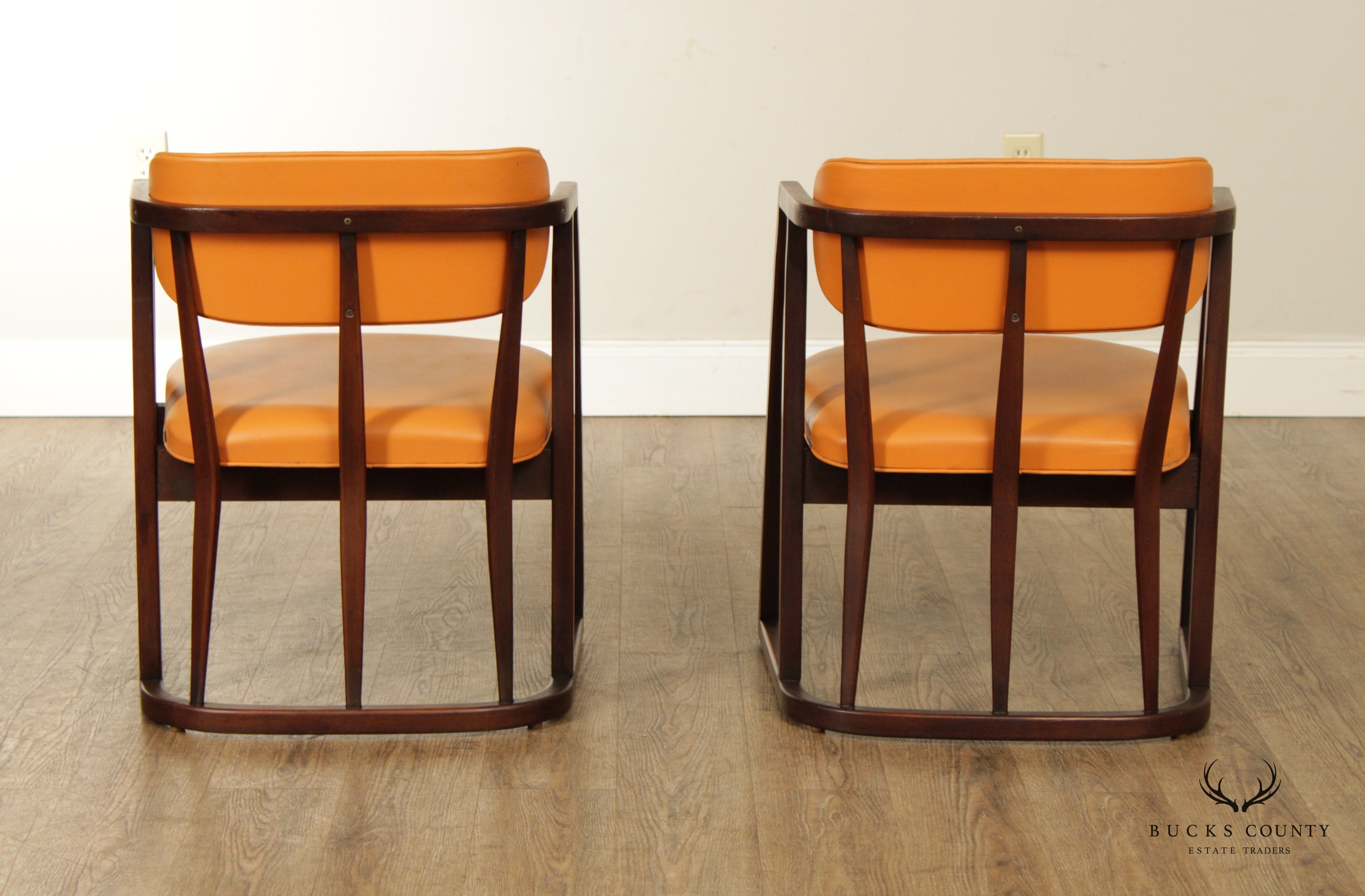 Mid Century Modern Pair of Edward Wormley for Dunbar Mahogany Armchairs