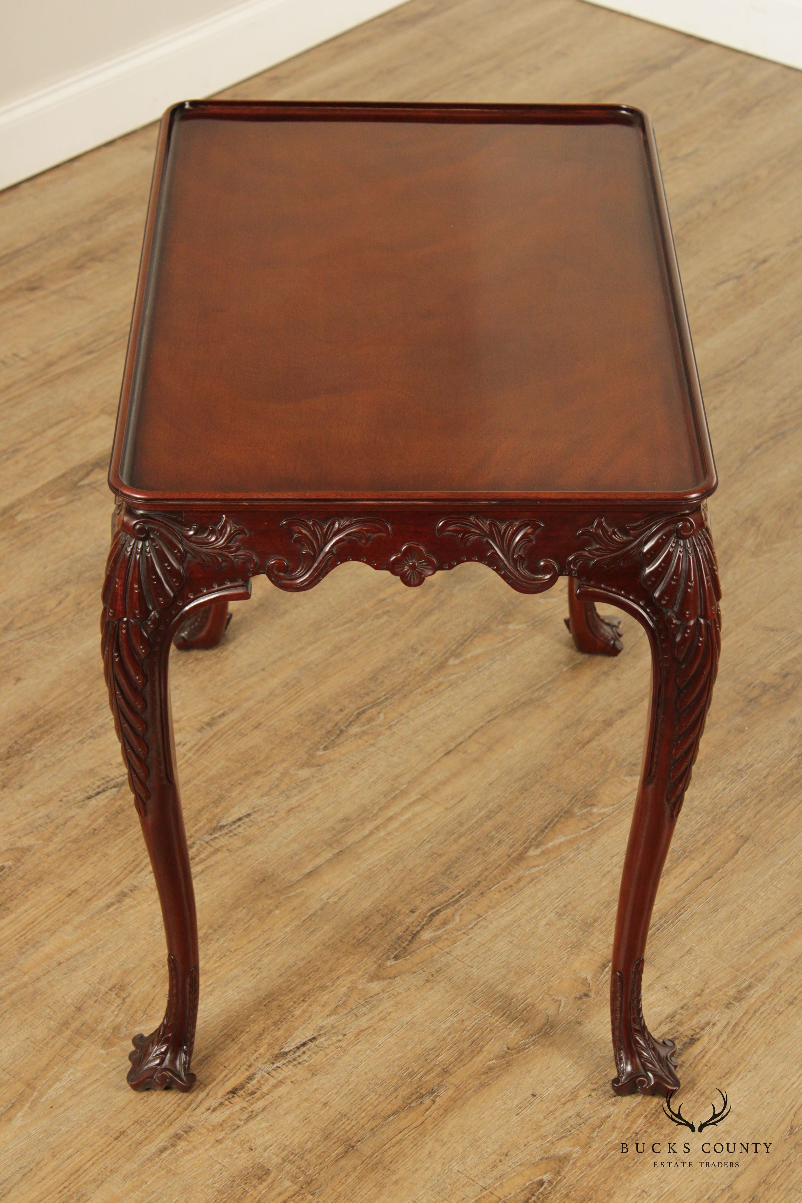 Kindel Irish Georgian Society Carved Mahogany Tea Table