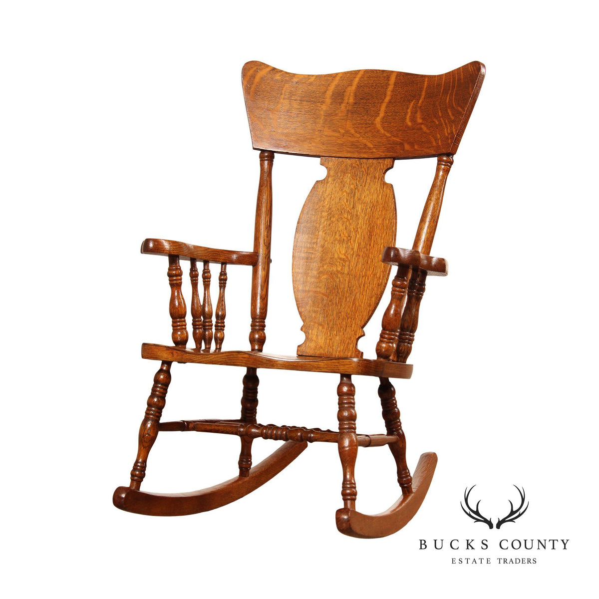 Marcus County Rocker Antique Victorian Oak Child's Miniature Rocker