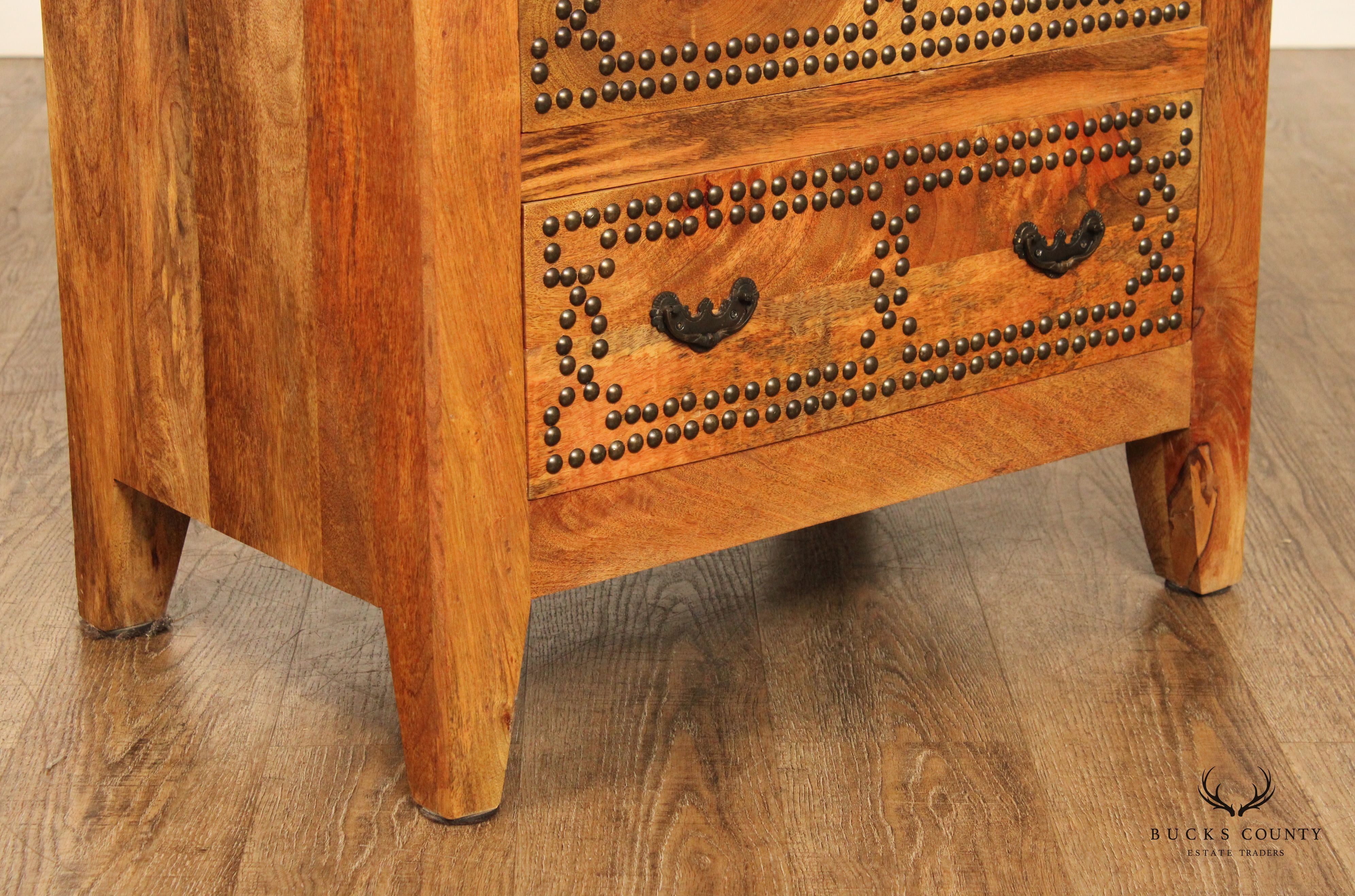 Anglo Indian Style Four Drawer Chest Nightstand