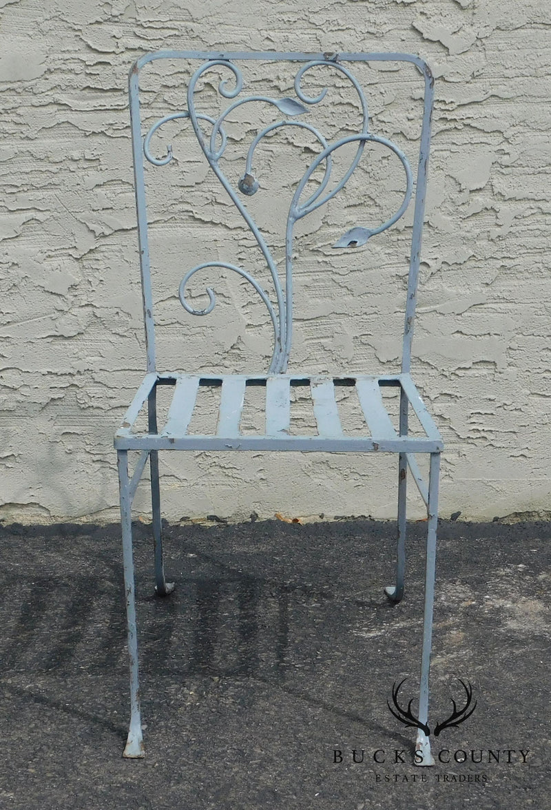 Salterini Vintage Art Nouveau Wrought Iron Garden Chair
