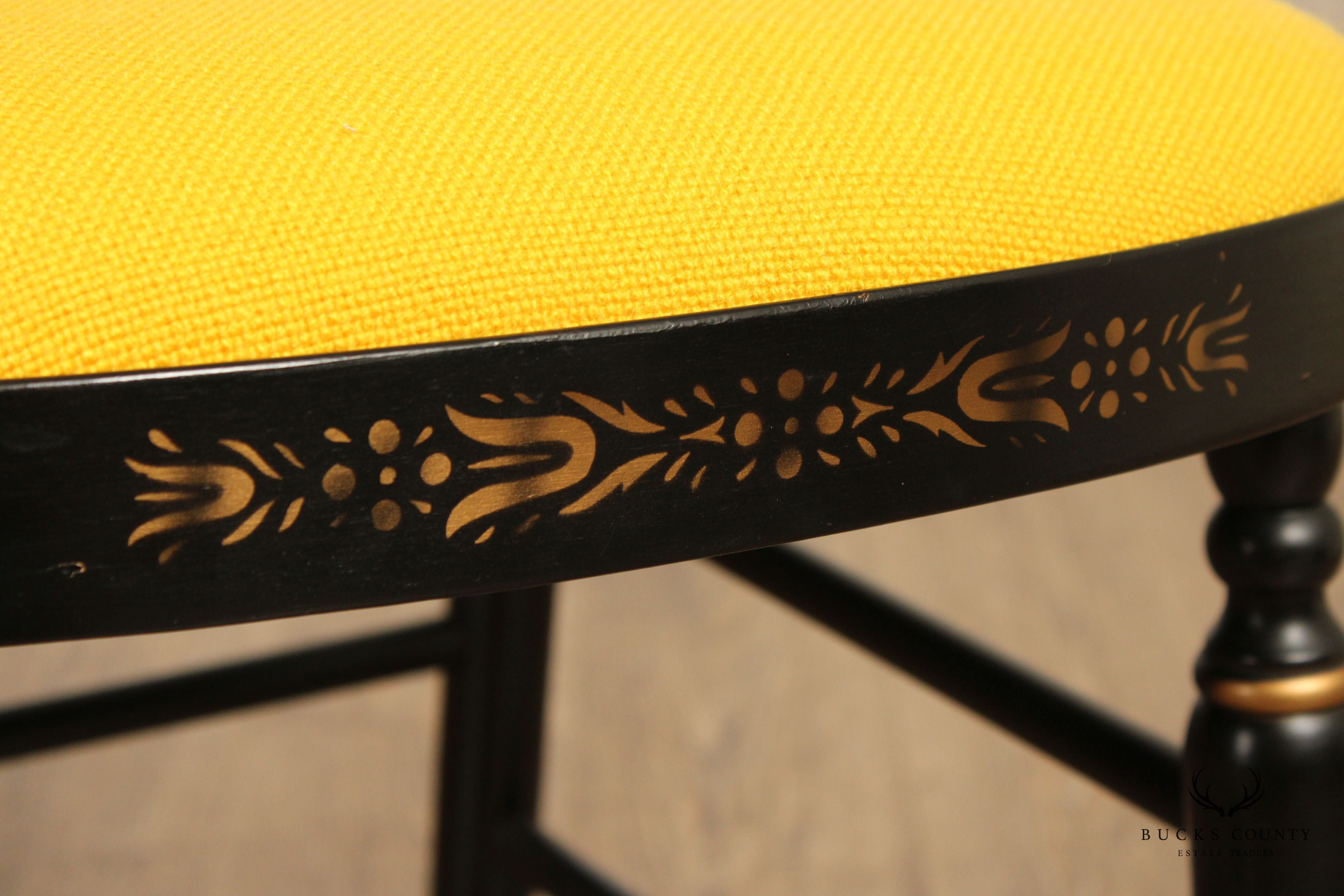 L. Hitchcock Black and Gold Stencil-Decorated Side Chair