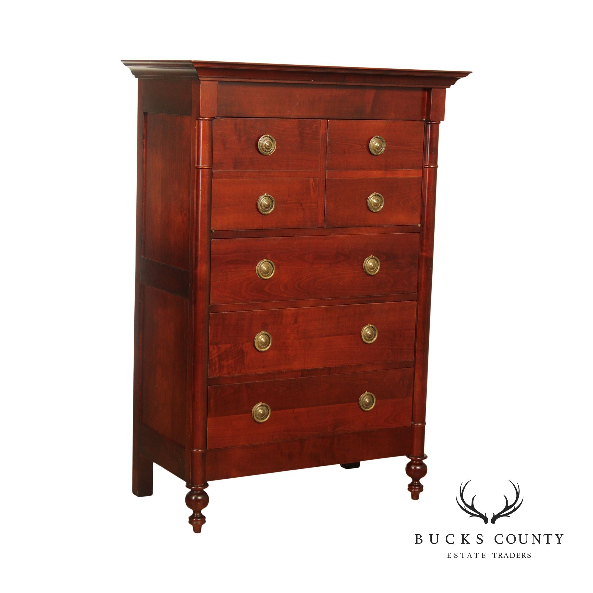 Quality French Cherry Butler's Tall Chest