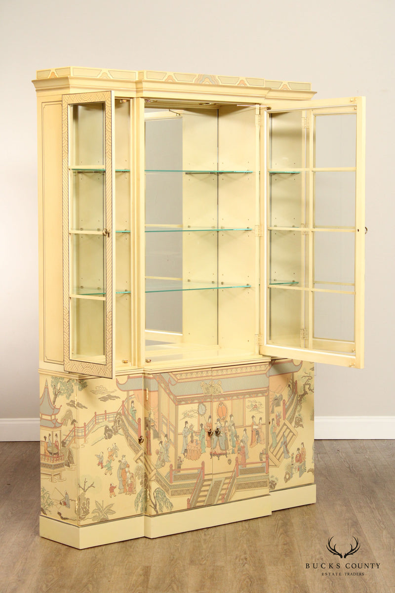 Drexel 'Et Cetera' Chinoiserie Decorated Breakfront China Cabinet