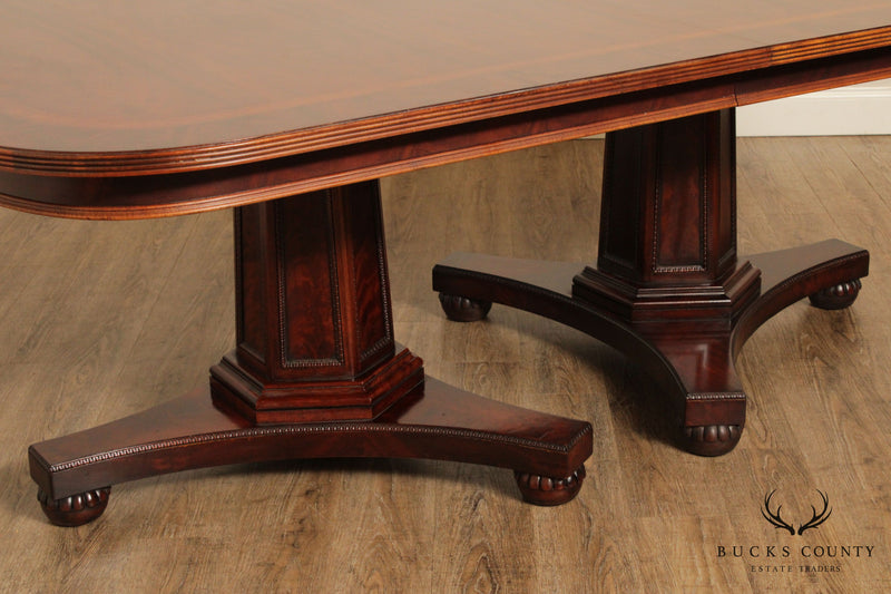 Henredon Historic Natchez Collection Flame Mahogany Double Pedestal Dining Table