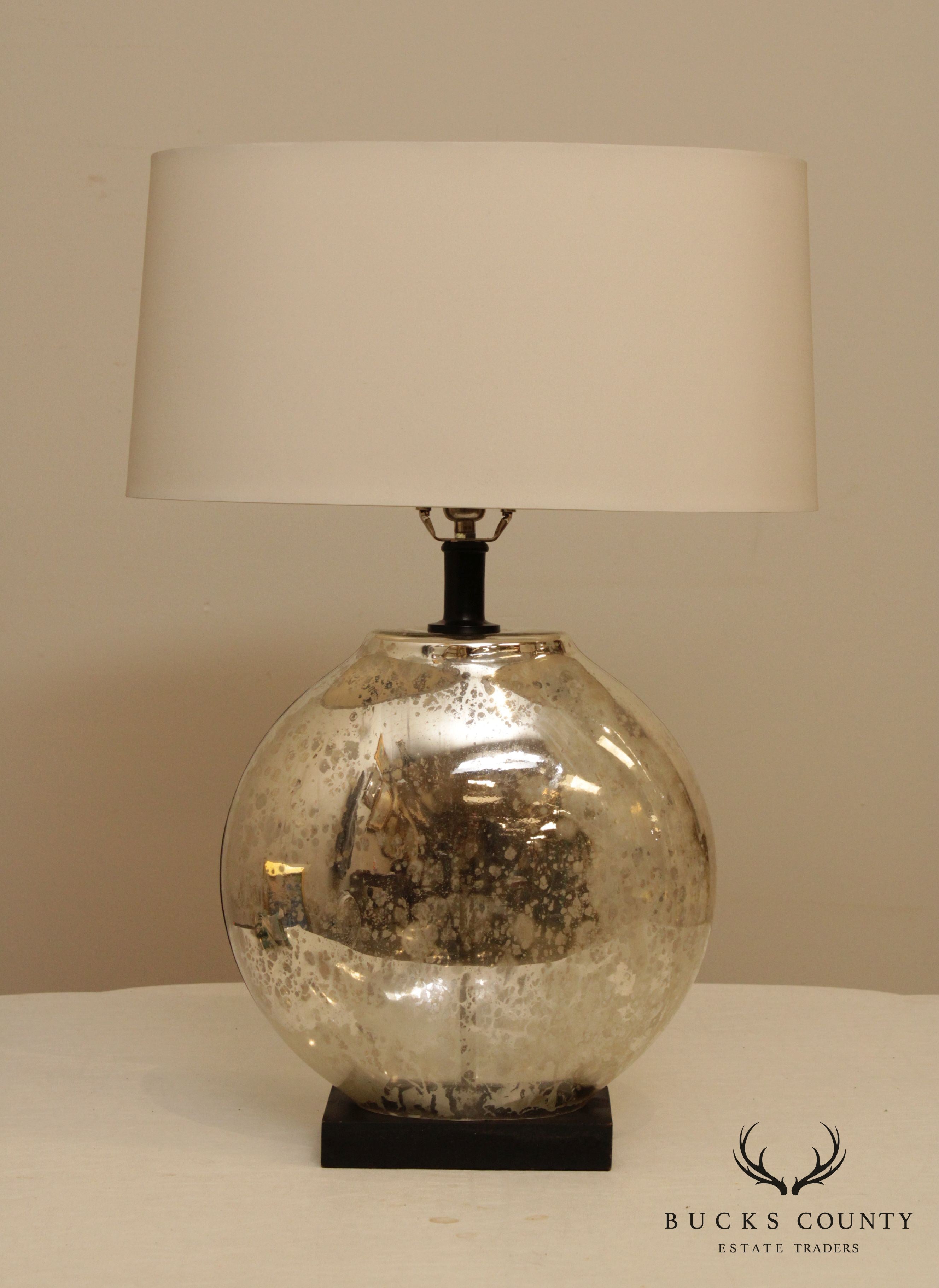 Modern Mercury Glass Lamp with Shade