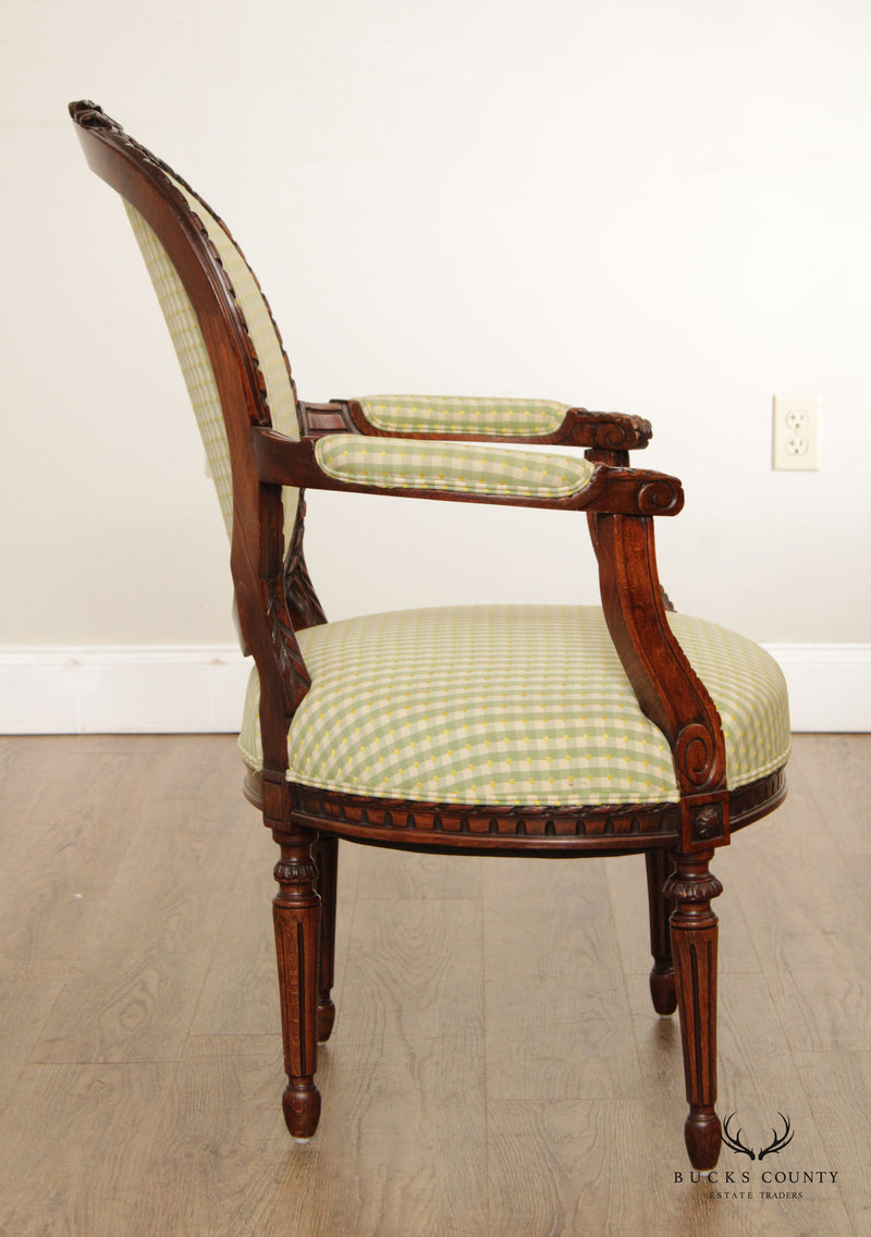 French Louis XVI Style Vintage Fauteuil Armchair