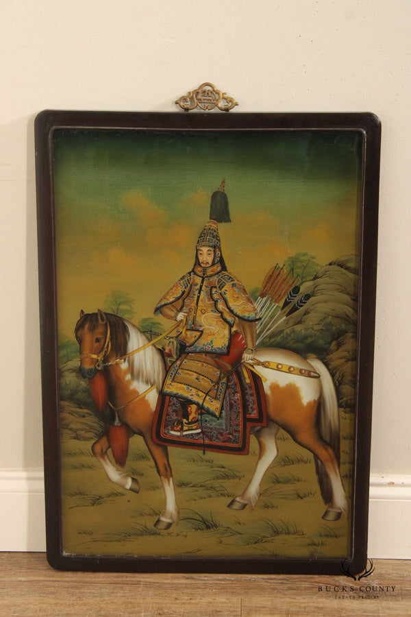 Chinese 'The Qianlong Emperor in Ceremonial Armor on Horseback' Reverse Portrait Portrait, After Giuseppe Castiglione