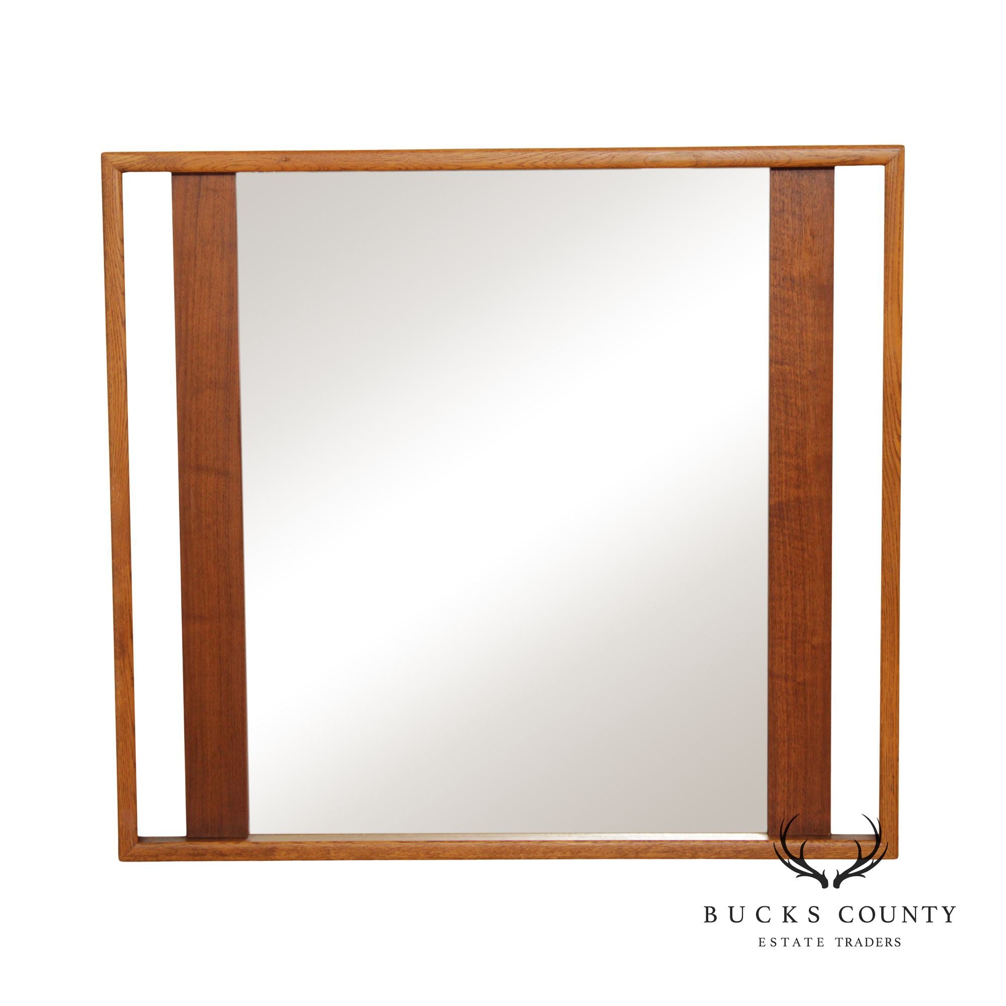 Lane Mid Century Modern Walnut & Oak Wall Mirror