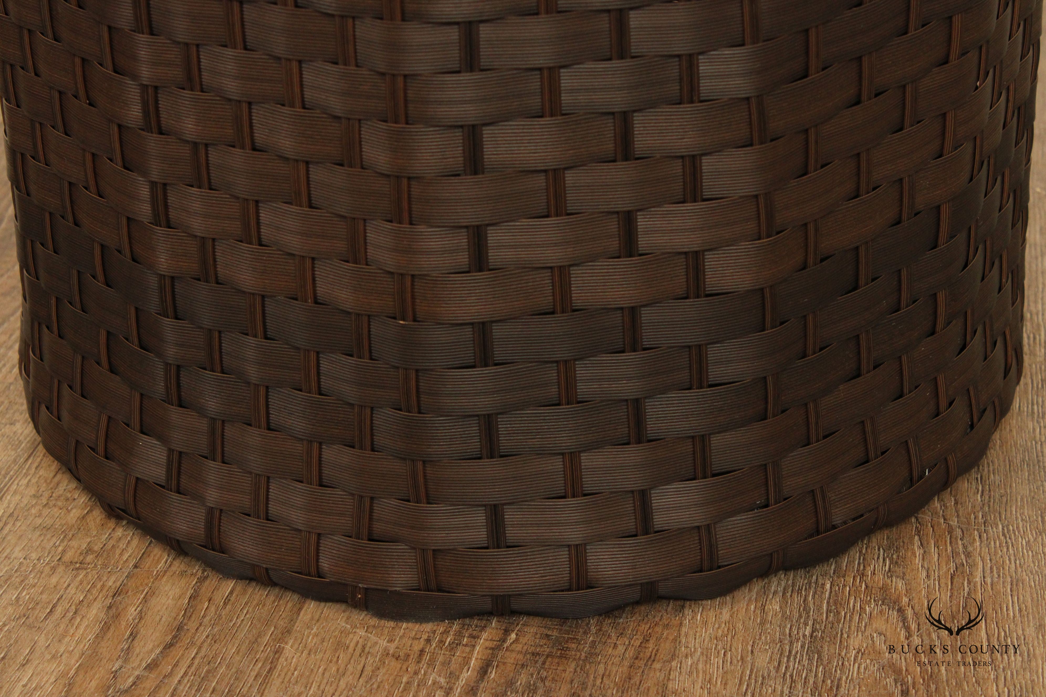 Pair of Outdoor Wicker Patio Stools or Tables