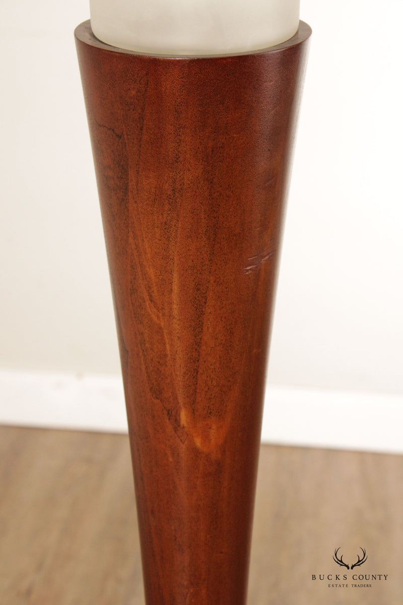Organic Modern Style Wood and Glass Floor Lamp