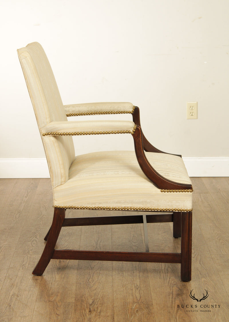 Chippendale Style Vintage Mahogany Frame Armchair
