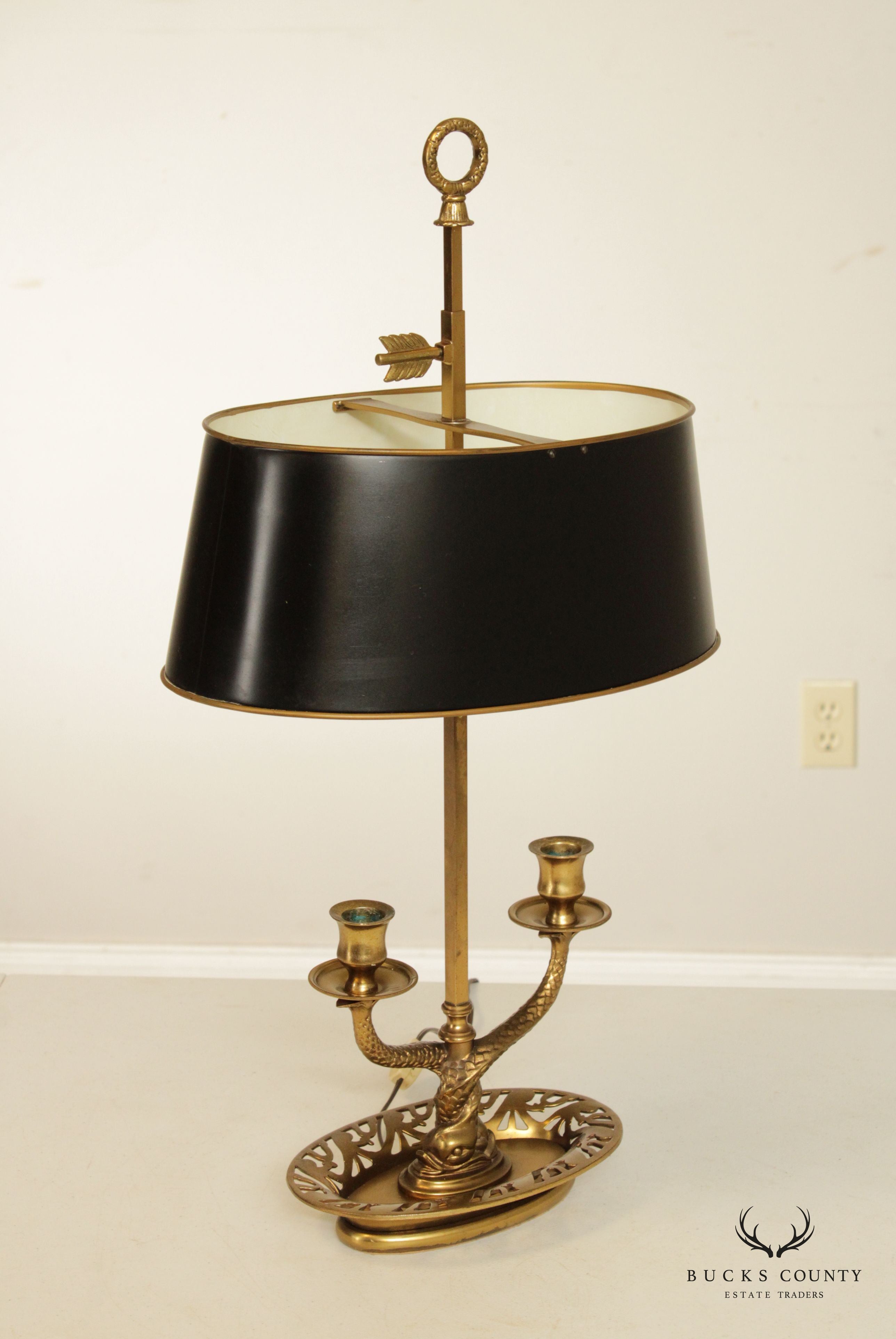 French Regency Style Brass Bouillotte Table Lamp