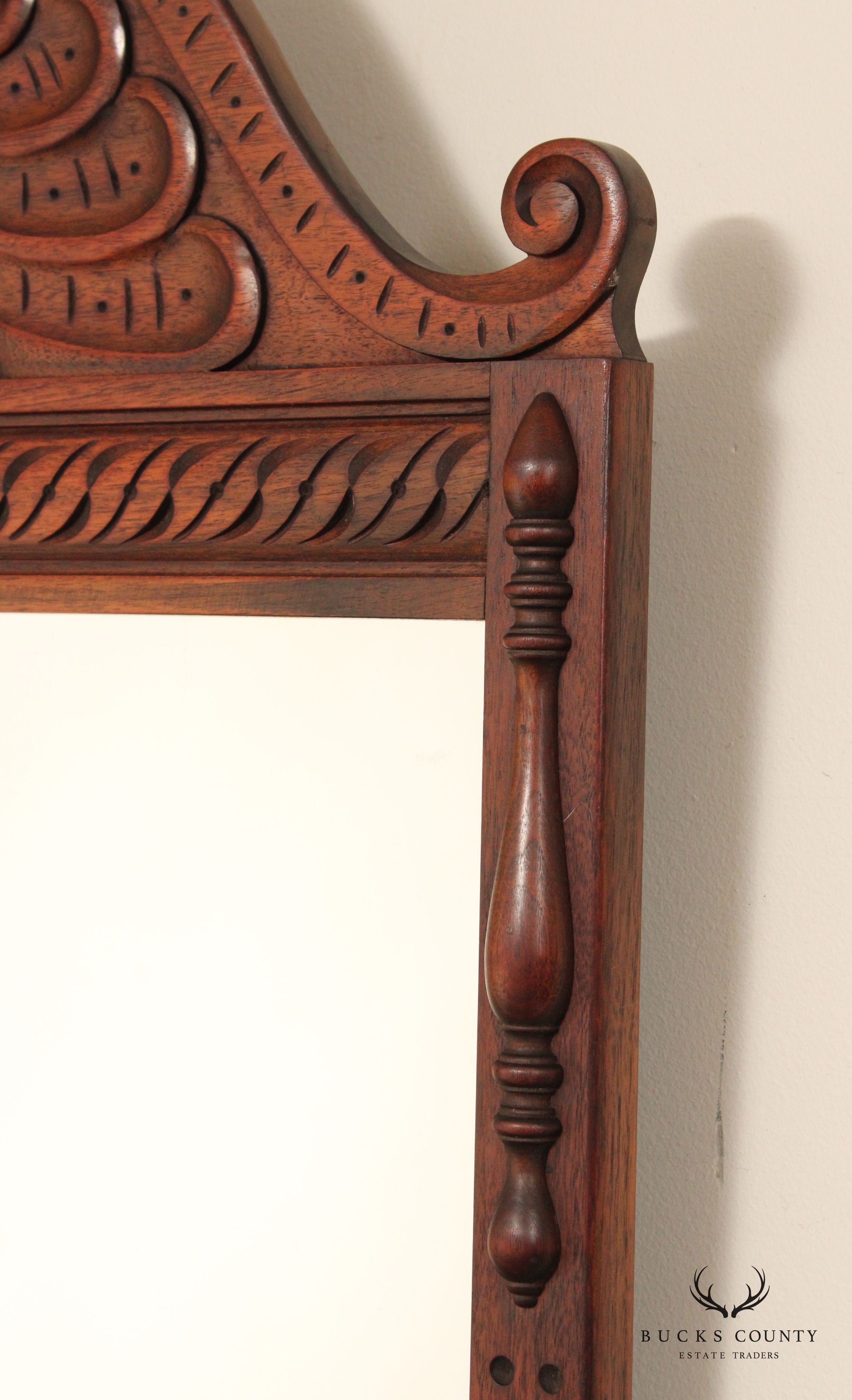 Kittinger Jacobean Style Walnut Carved Dresser Mirror