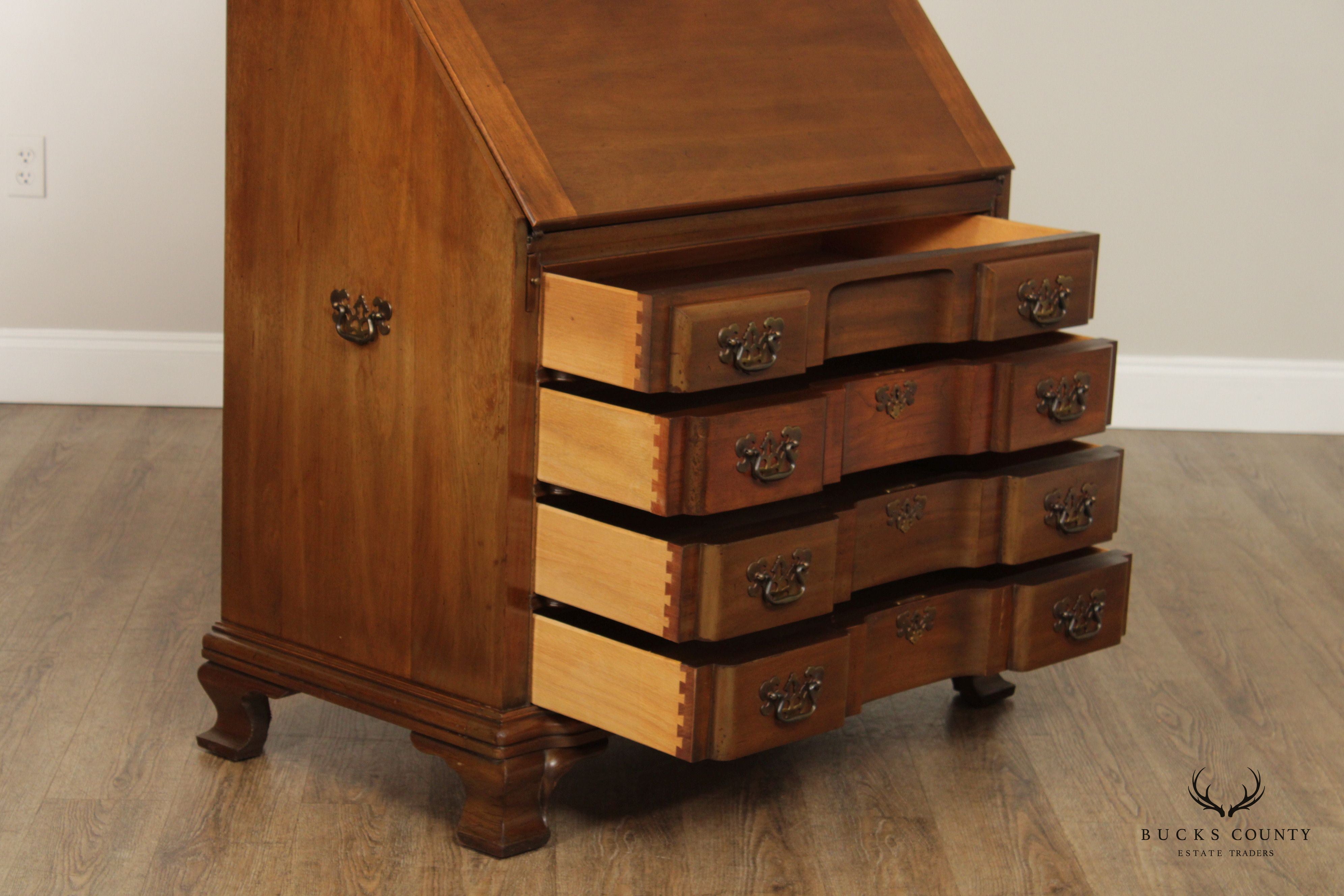 Maddox Chippendale Style Mahogany Secretary Desk Bookcase