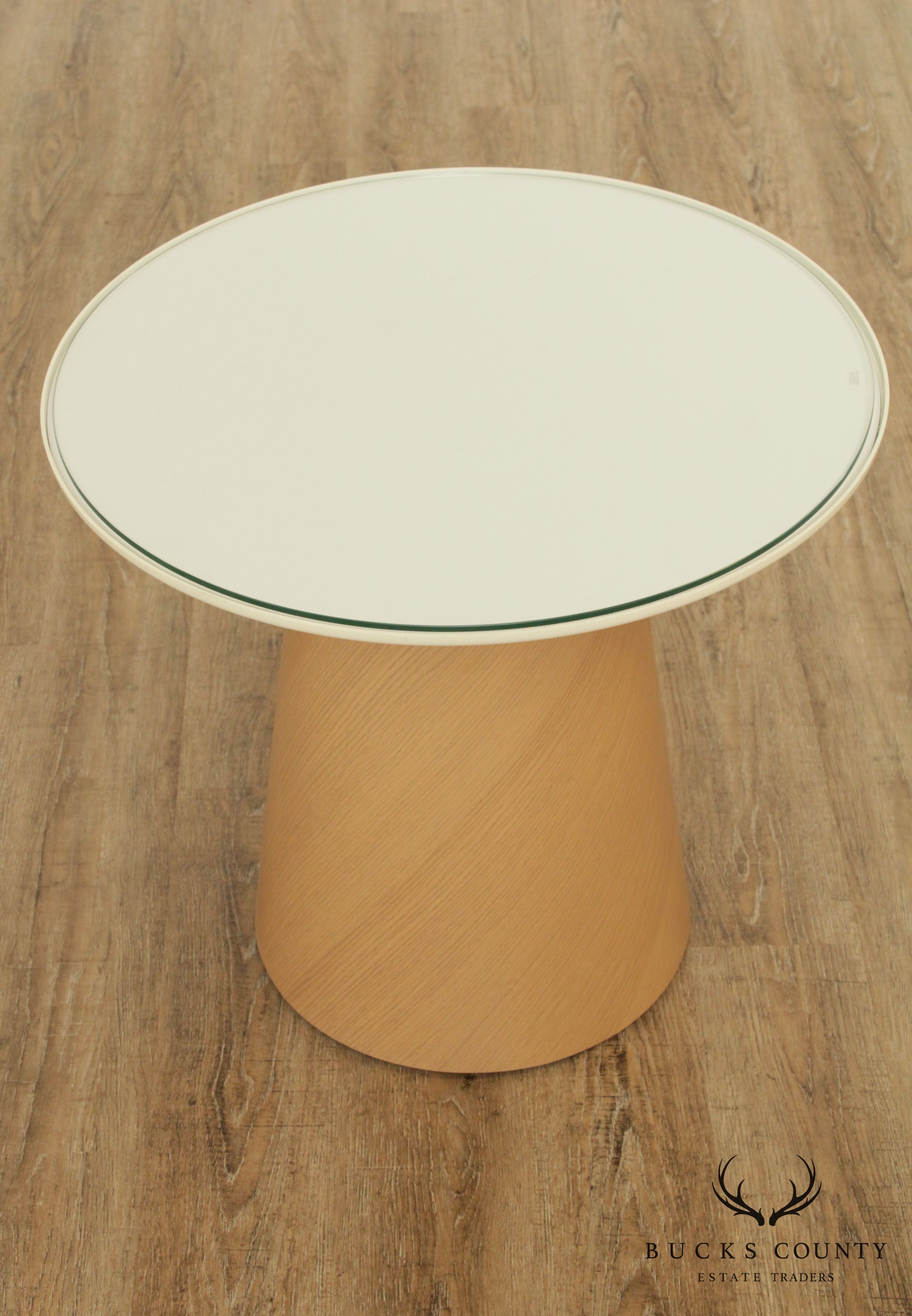 Steelcase Modern Campfire Paper Round Glass Top Side Table