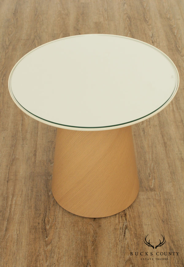 Steelcase Modern Campfire Paper Round Glass Top Side Table