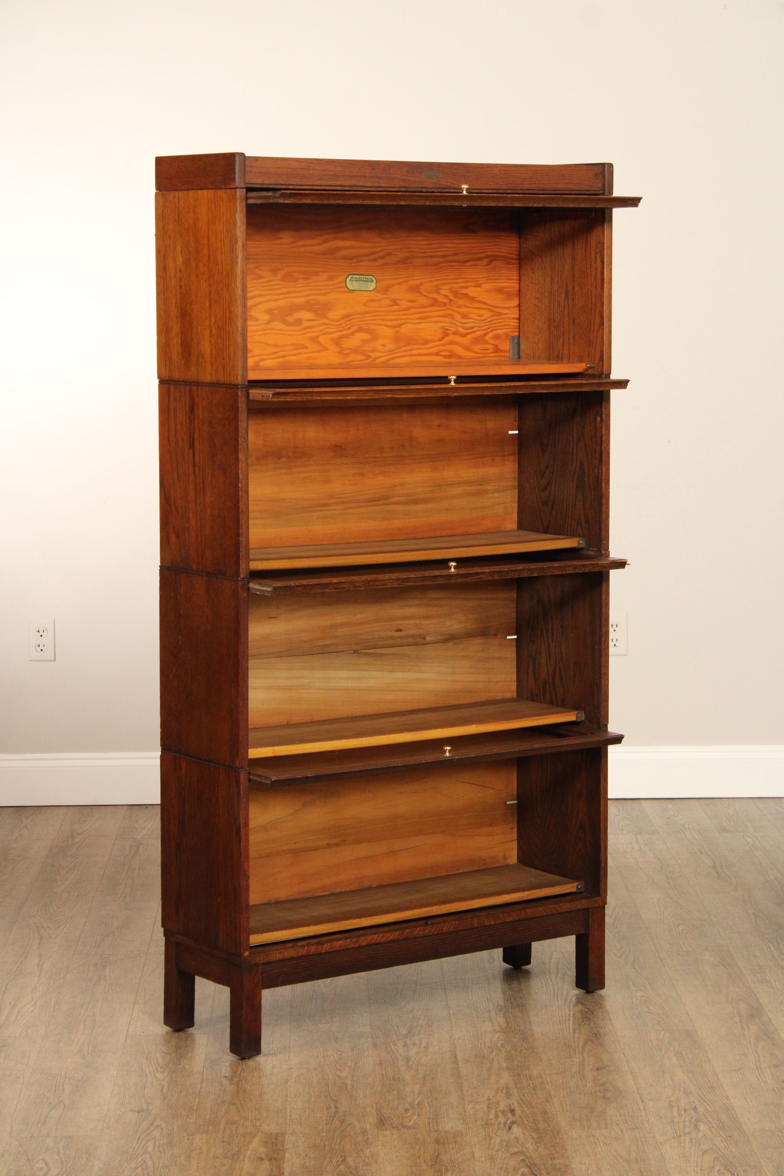 Lundstrom Antique Oak Four Stack Barrister Bookcase