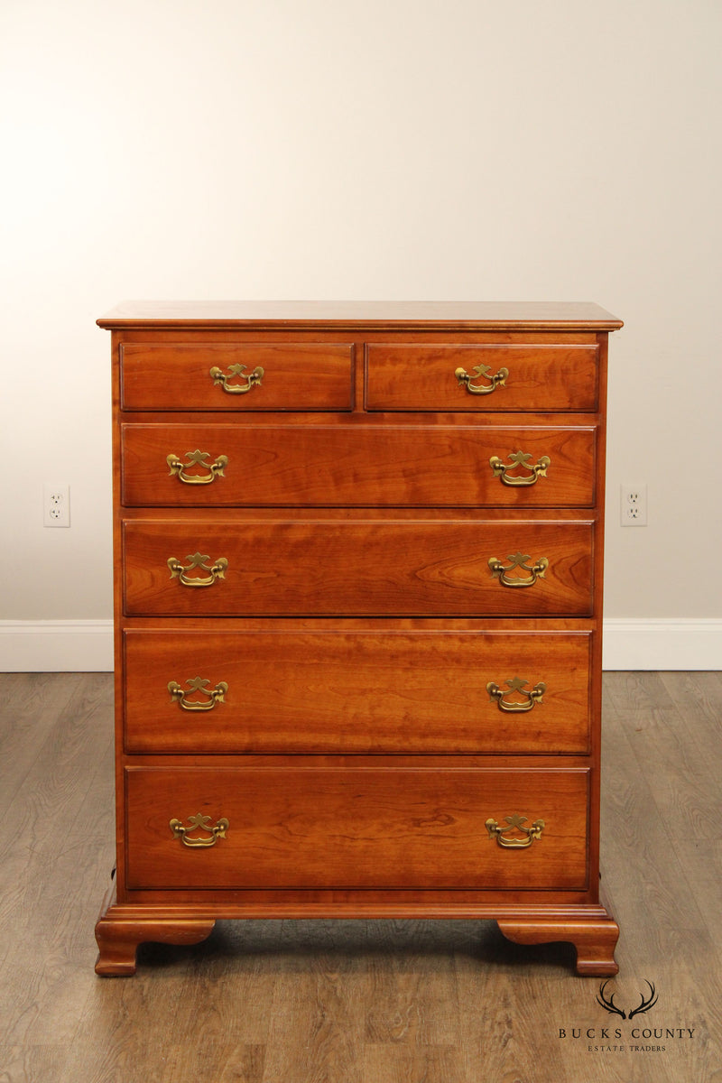 Stickley Chippendale Style Vintage Cherry Tall Chest of Drawers