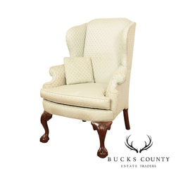 Kittinger Chippendale Style Mahogany Ball & Claw Wing Chair