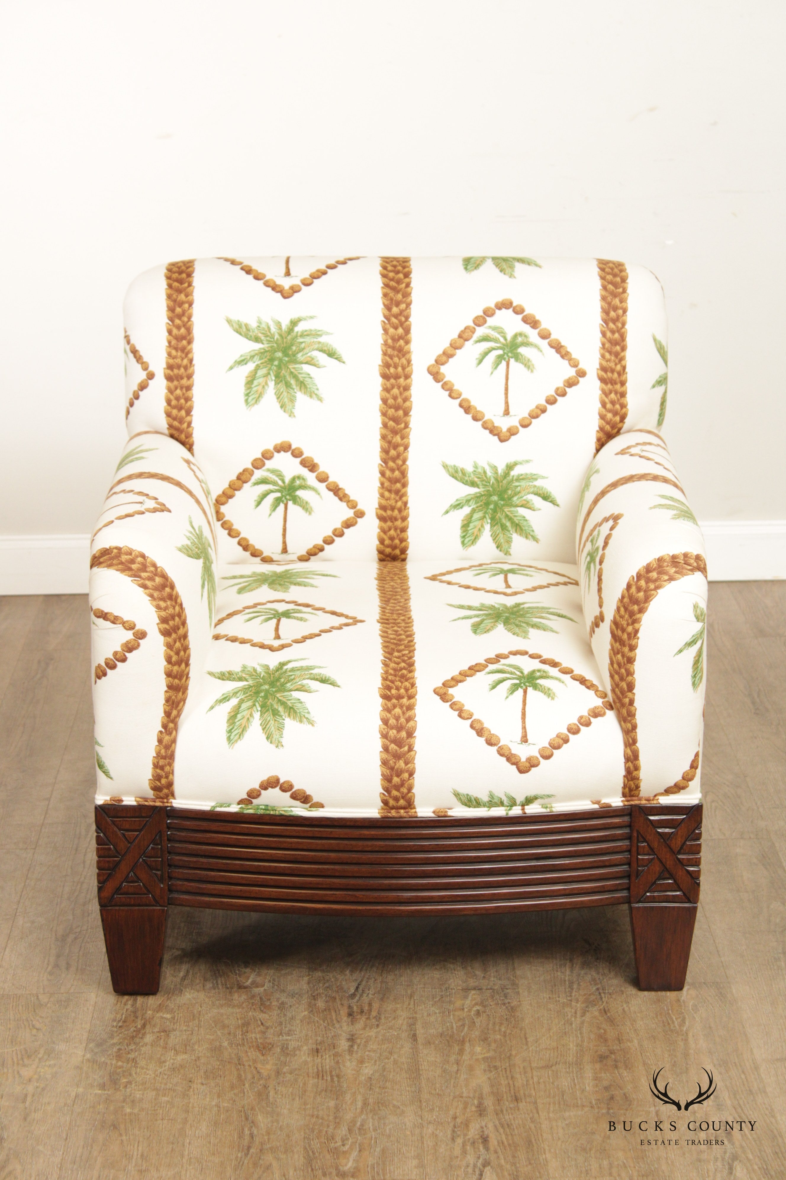 British Colonial Style Lounge Chair and Ottoman