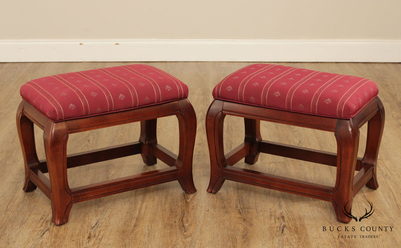 Vintage Pair Asian Influenced Cherry Stools