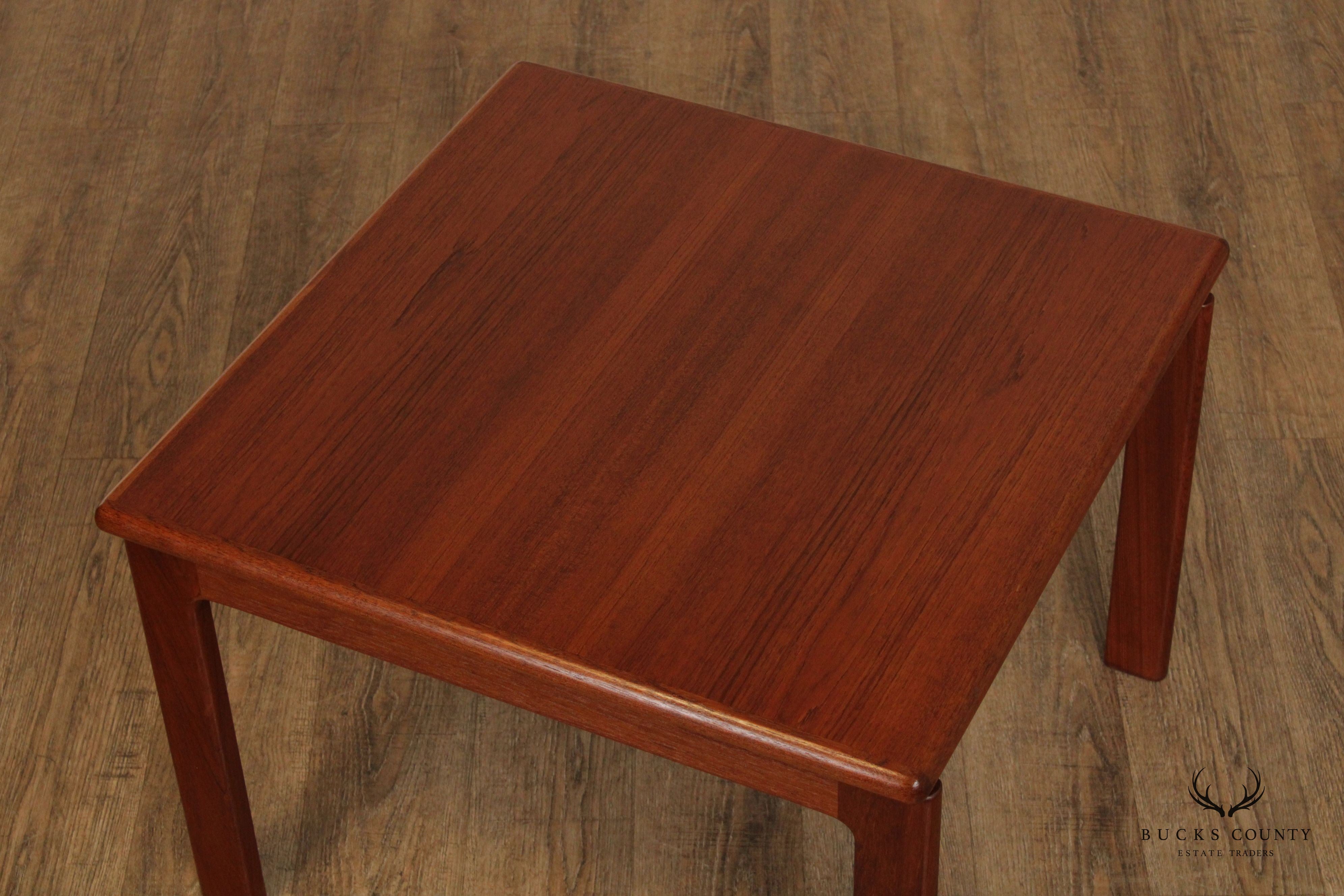 Komfort Danish Modern Pair Teak Square End Tables