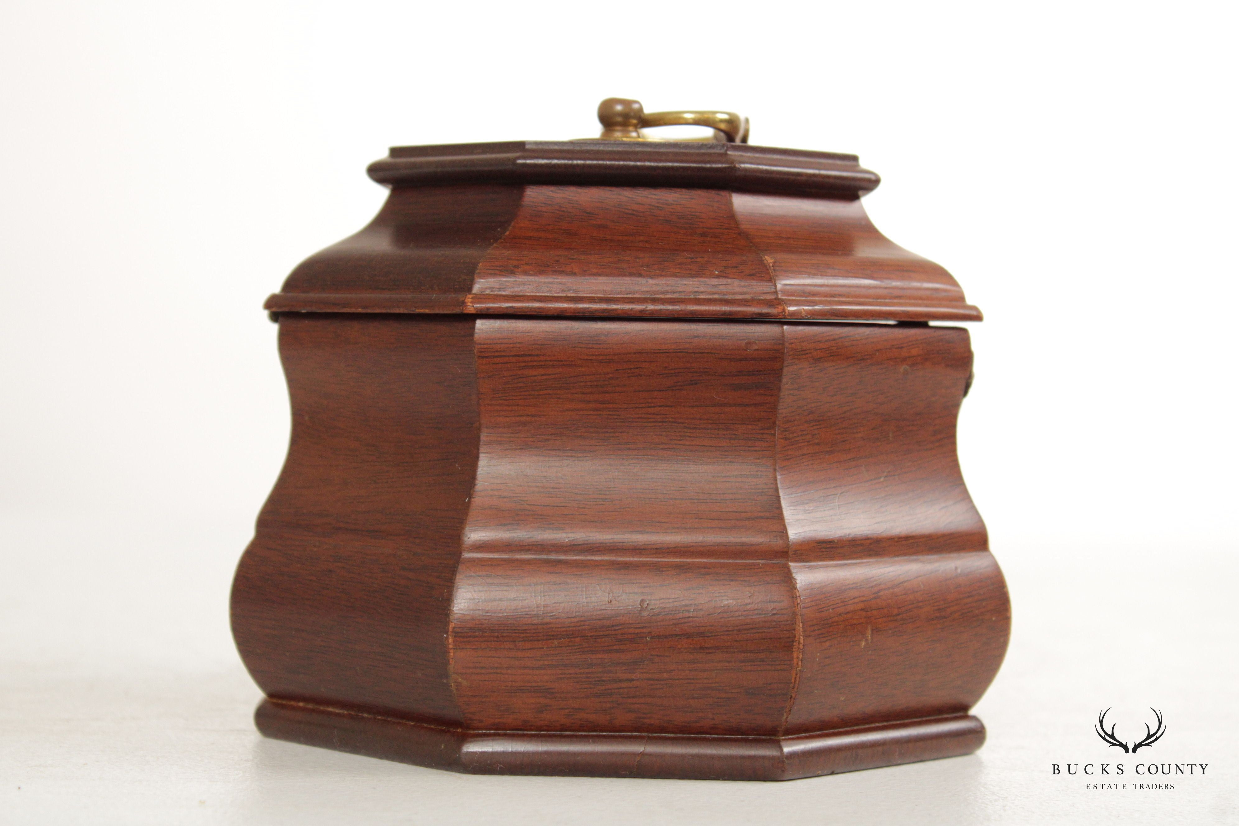 Virginia Metal Crafters Colonial Williamsburg Restoration Mahogany Tea Caddy