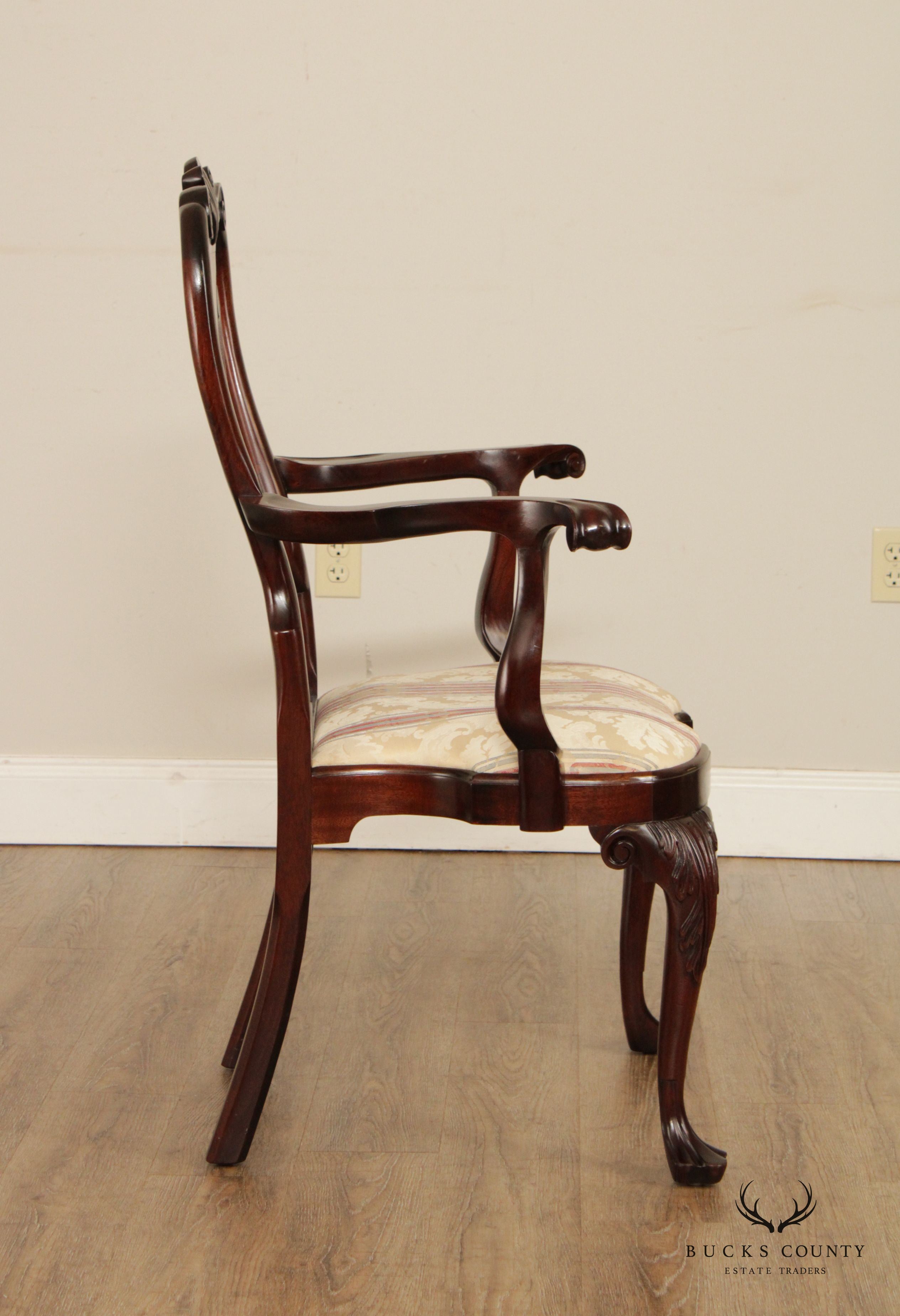 Stickley Colonial Williamsburg Chippendale Style Mahogany Dining Armchair