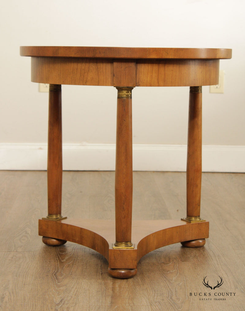 Baker Empire Style Walnut Round Side Table