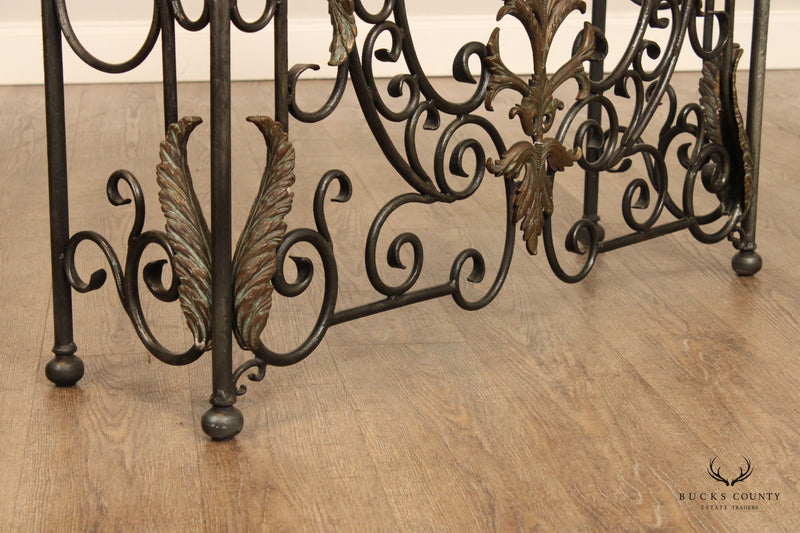 Ambella Home 'Dickinson' Wrought Iron and Walnut Console Table
