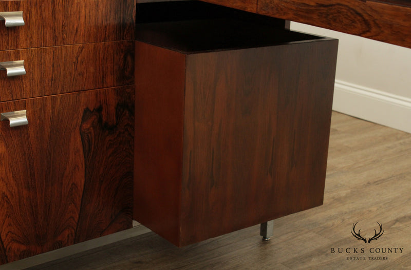 Exceptional Mid Century Modern Rosewood L-Shaped Executive Desk