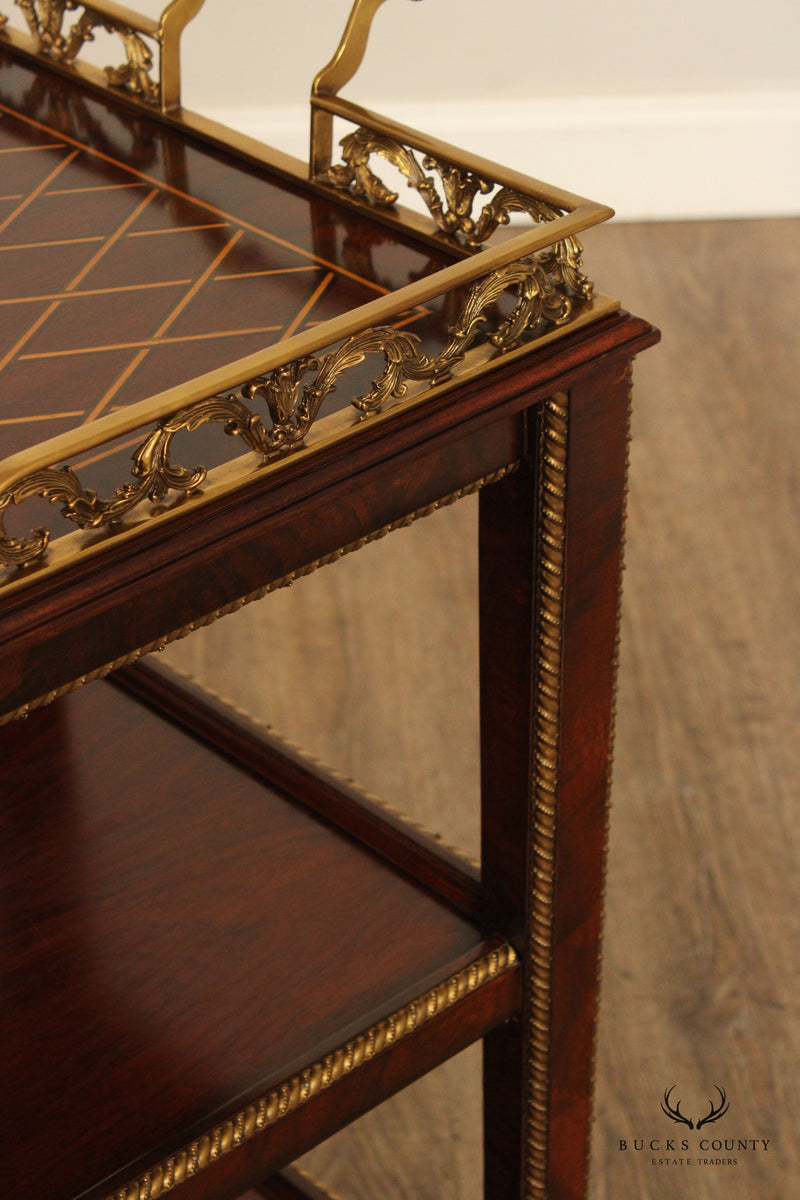 Henredon Historic Natchez Collection Mahogany Rolling Dessert Trolley or Bar Cart