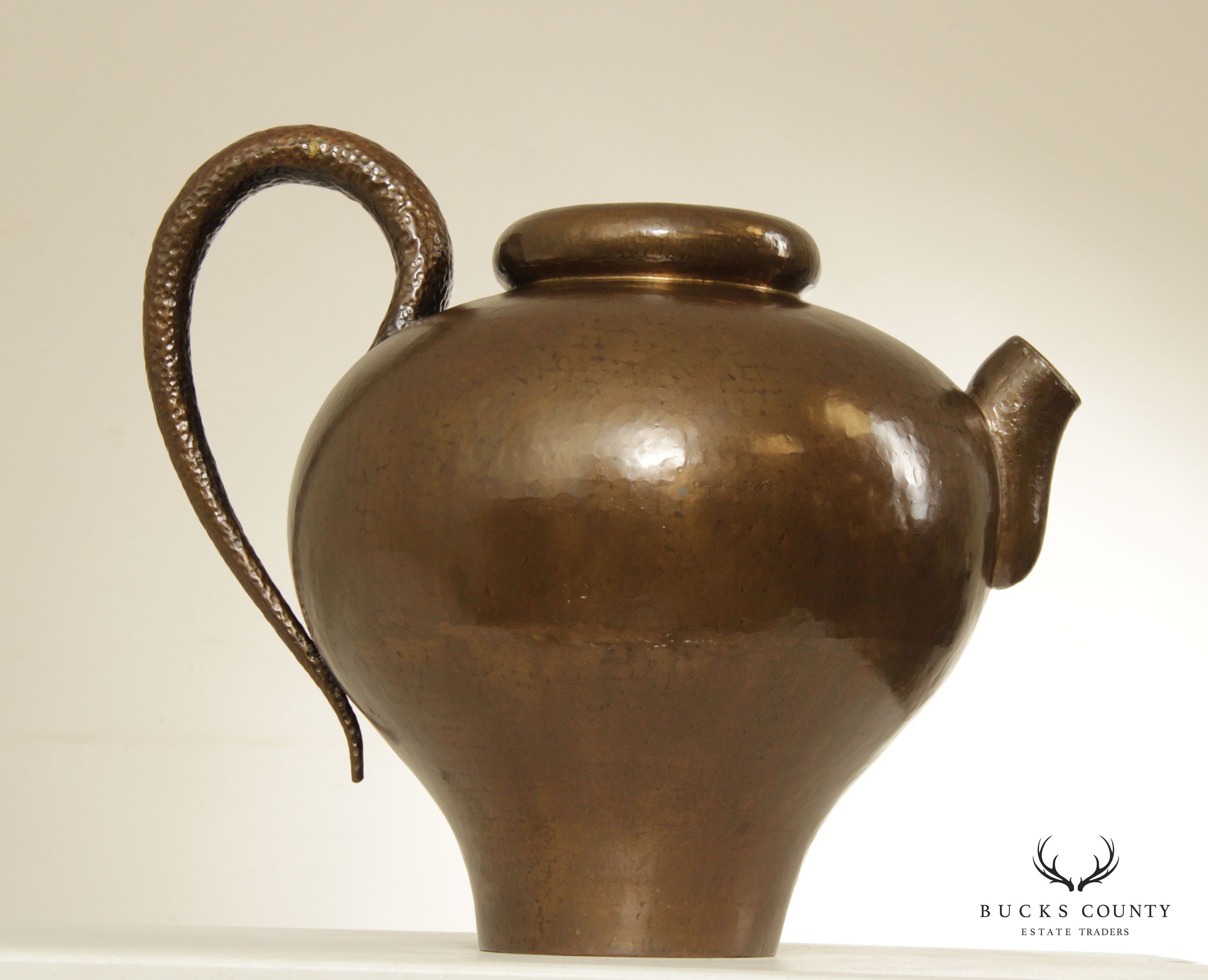 Egidio Casagrande Hand Hammered Copper Pitcher or Ewer