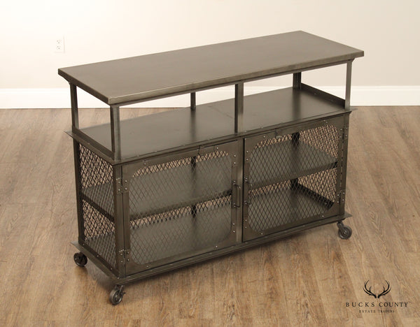 Industrial Style Metal Media Console or Bar
