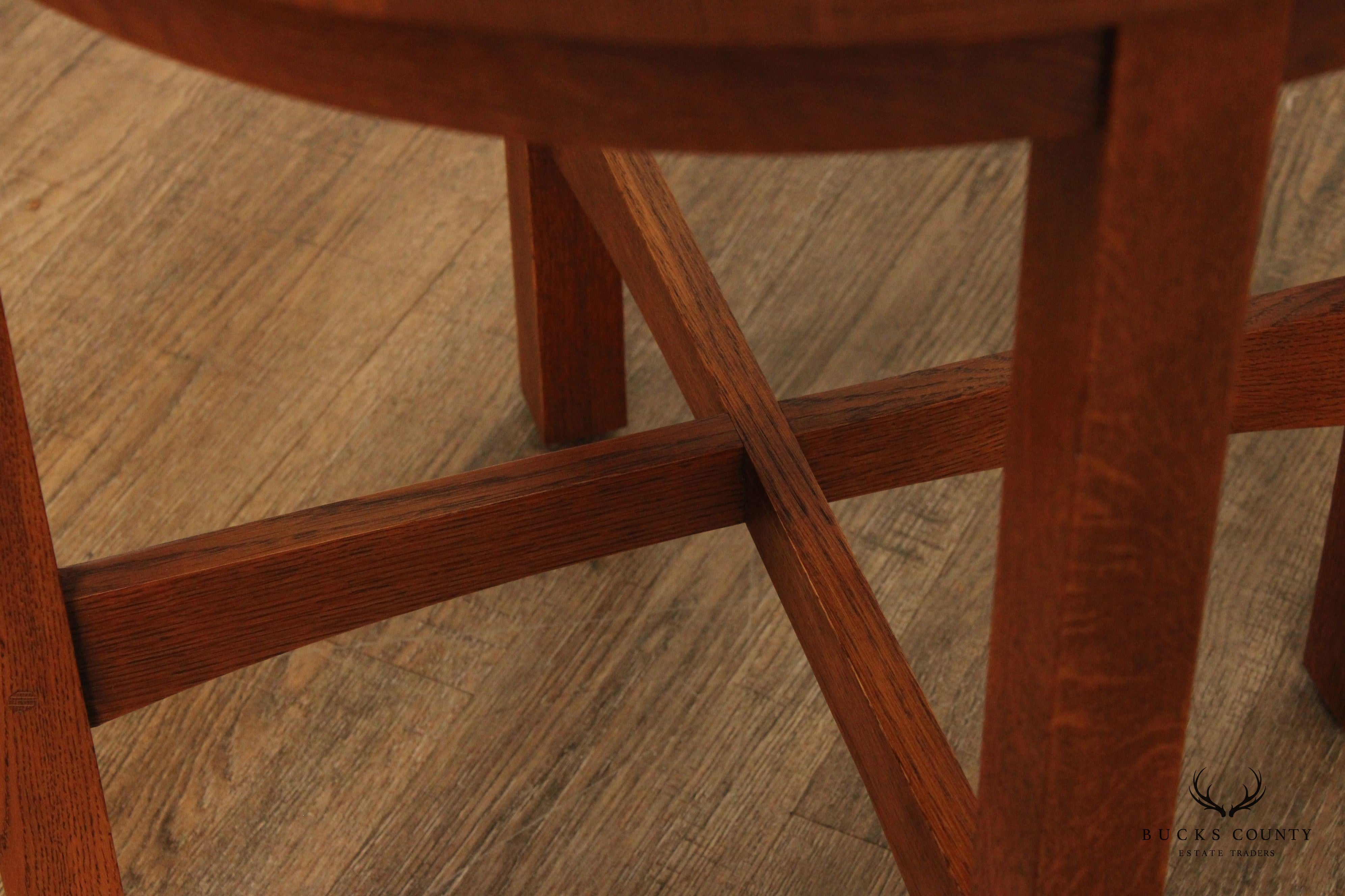 Stickley Mission Collection Oak Round Lamp Table