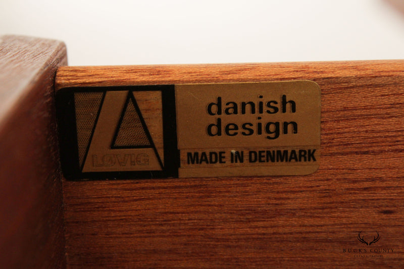 Lovig Danish Modern Flip Top Teak Writing Desk