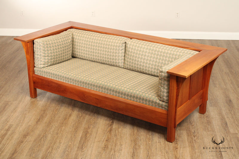 Custom Quality Mission Style Cherry Prairie Settle Sofa