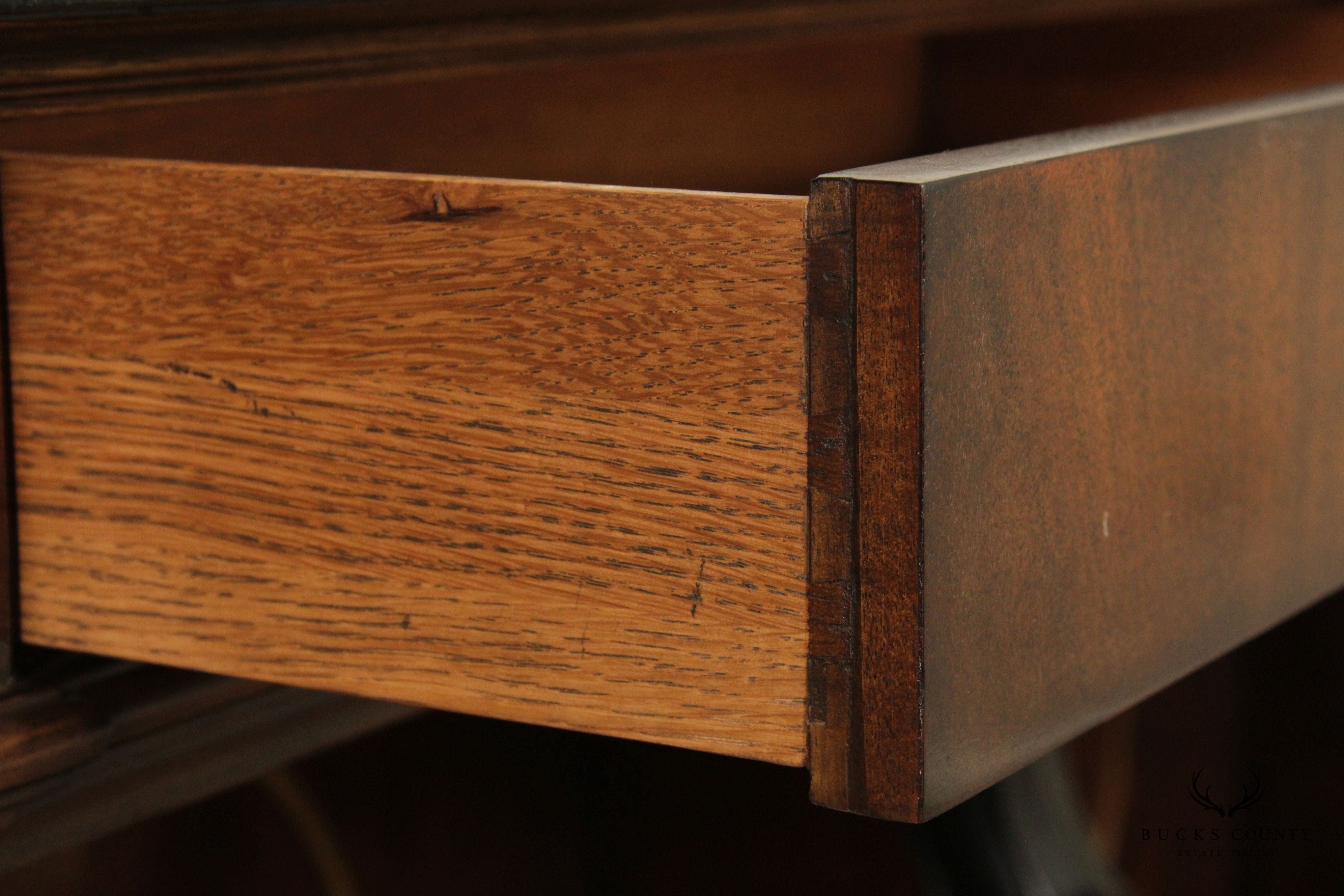 Mahogany Regency Style Granite Top Sideboard with Scroll Brackets