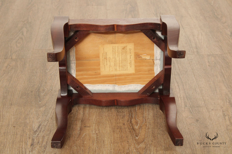Freeman & Co. Queen Anne Style Mahogany Foot Stool