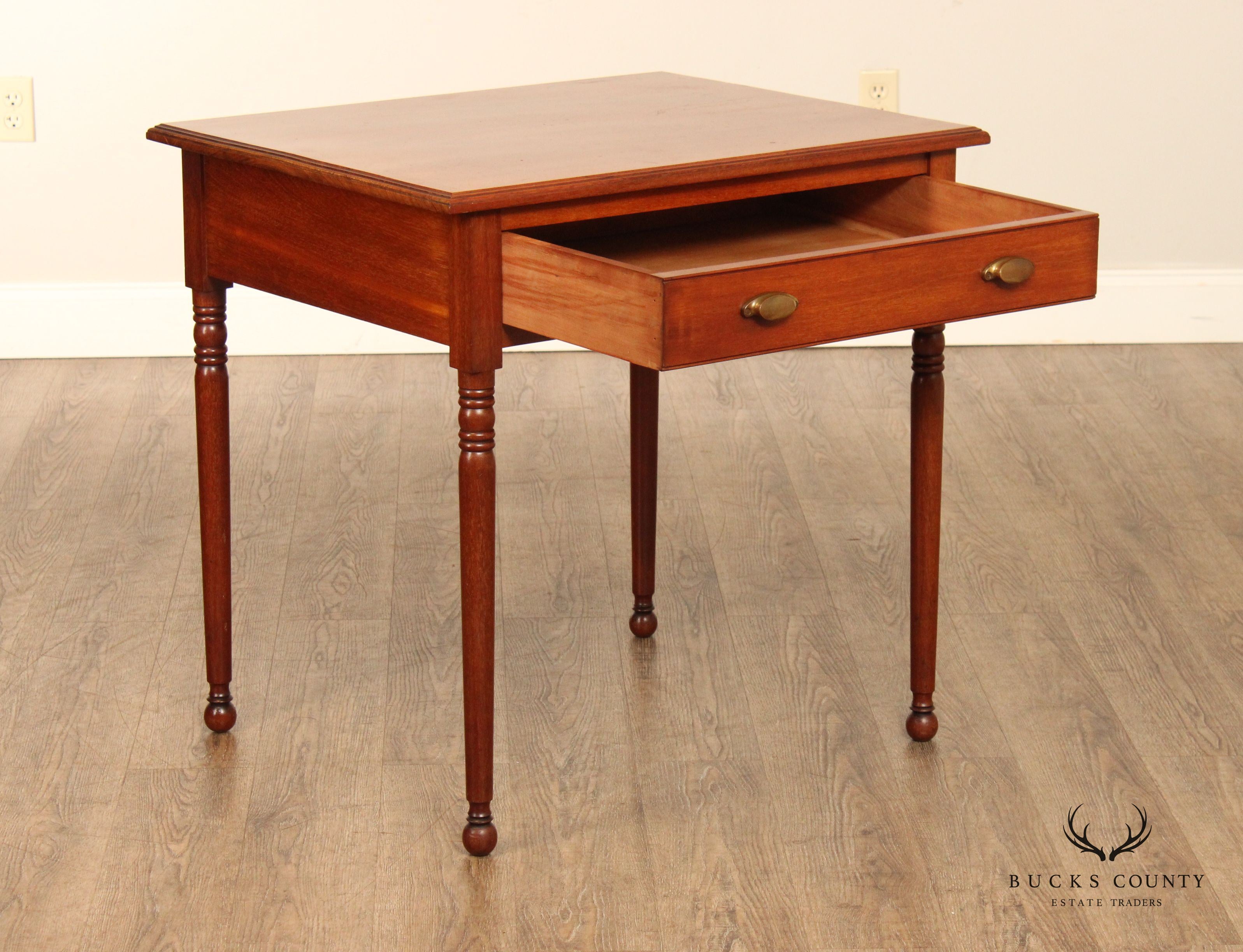 Sheraton Style Antique Mahogany  One-Drawer Writing or Side Table