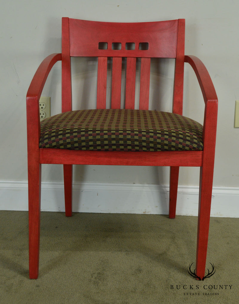 Knoll Upholstered Modern Design Red Armchair