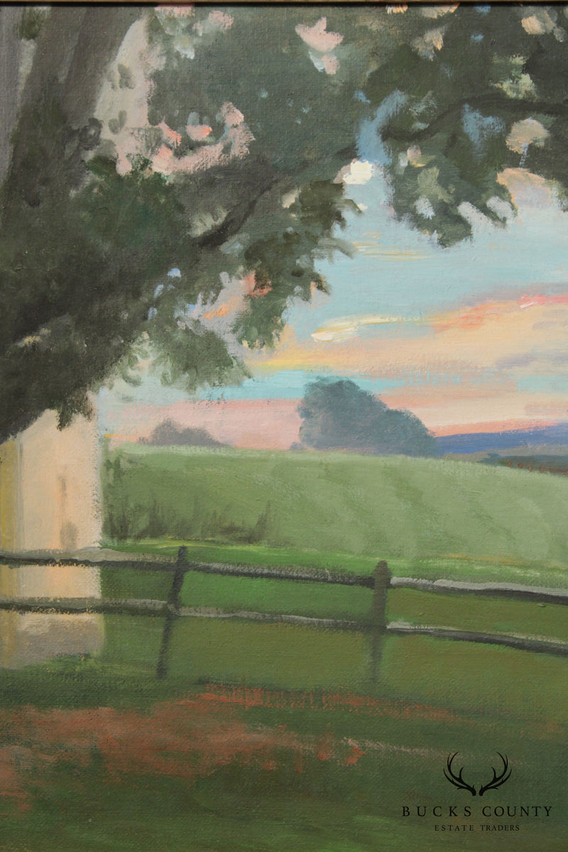 Dori Spector 'Farm House Landscape' Original Oil Painting