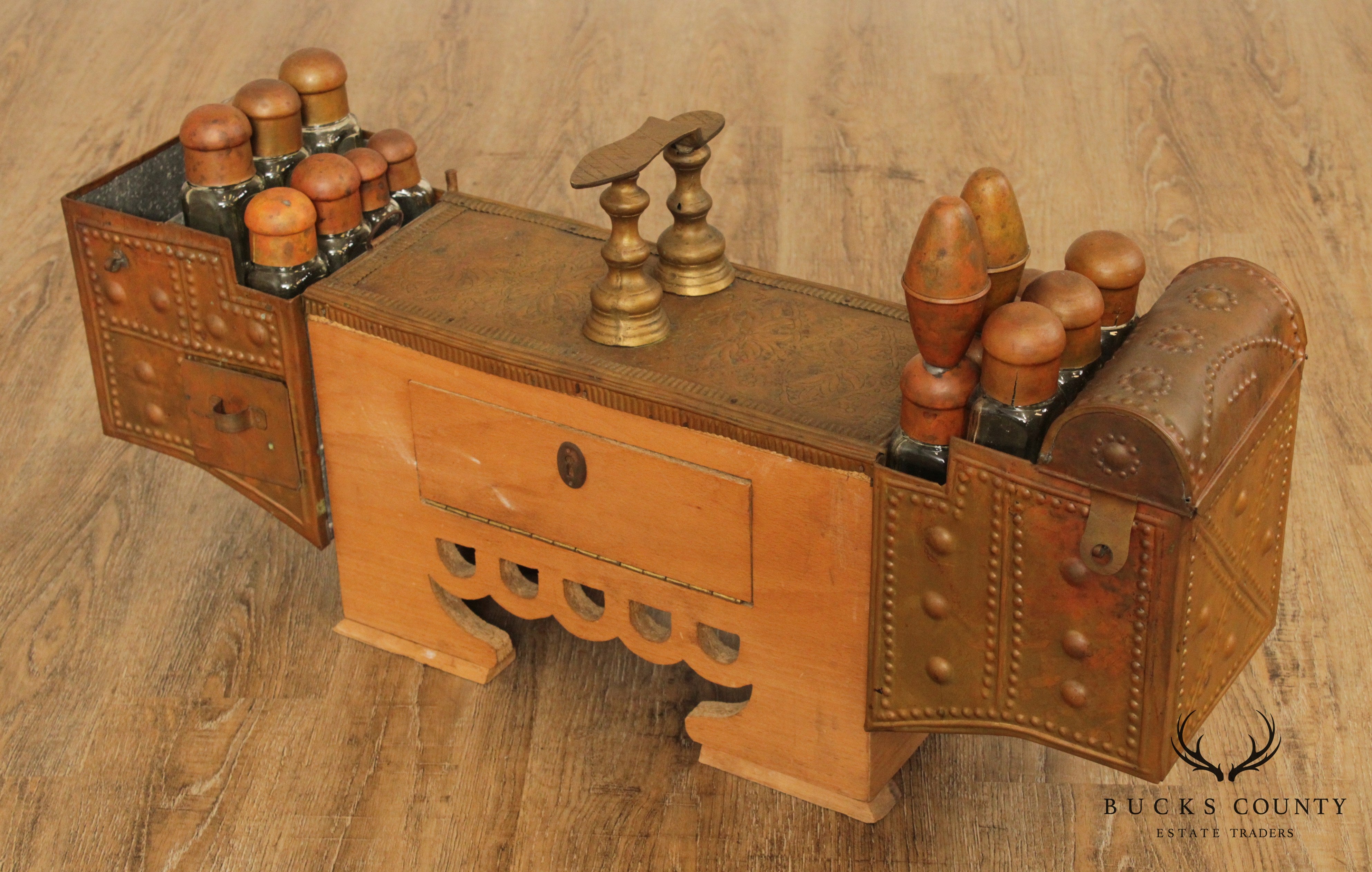 Antique Turkish Valet Shoe Shine Stand