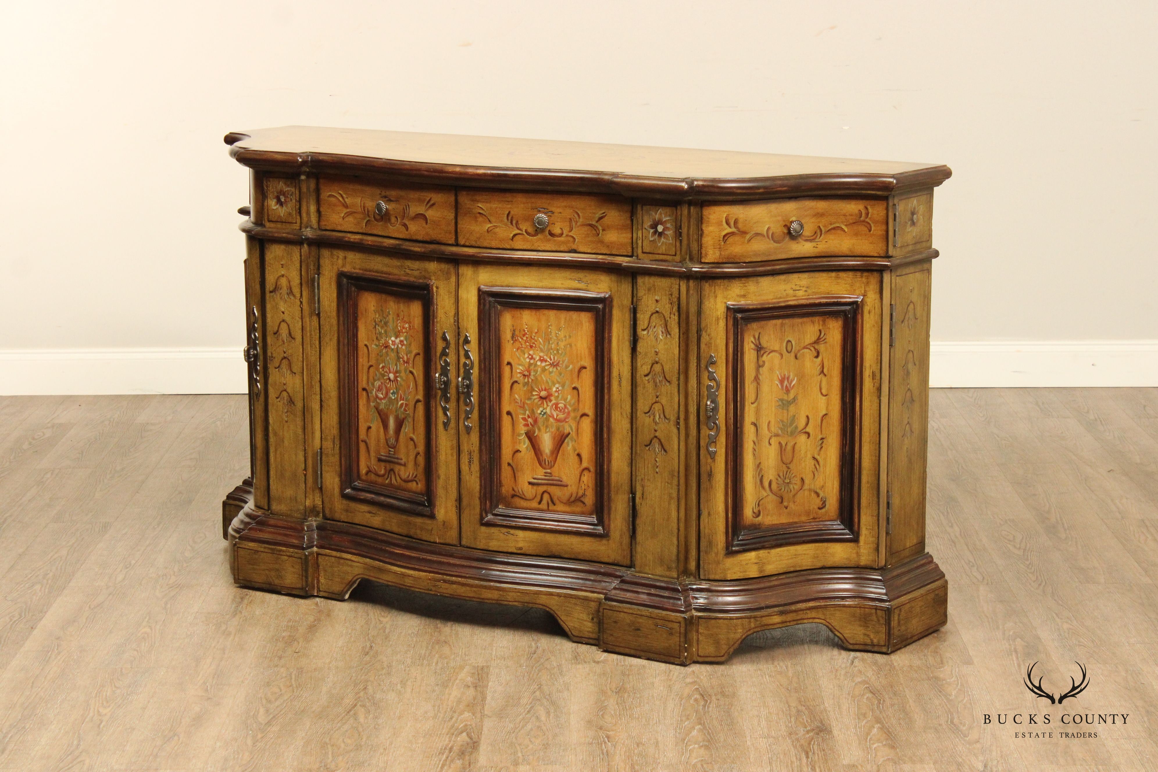 Collezione Europa Italian Provincial Style Painted Cabinet Sideboard