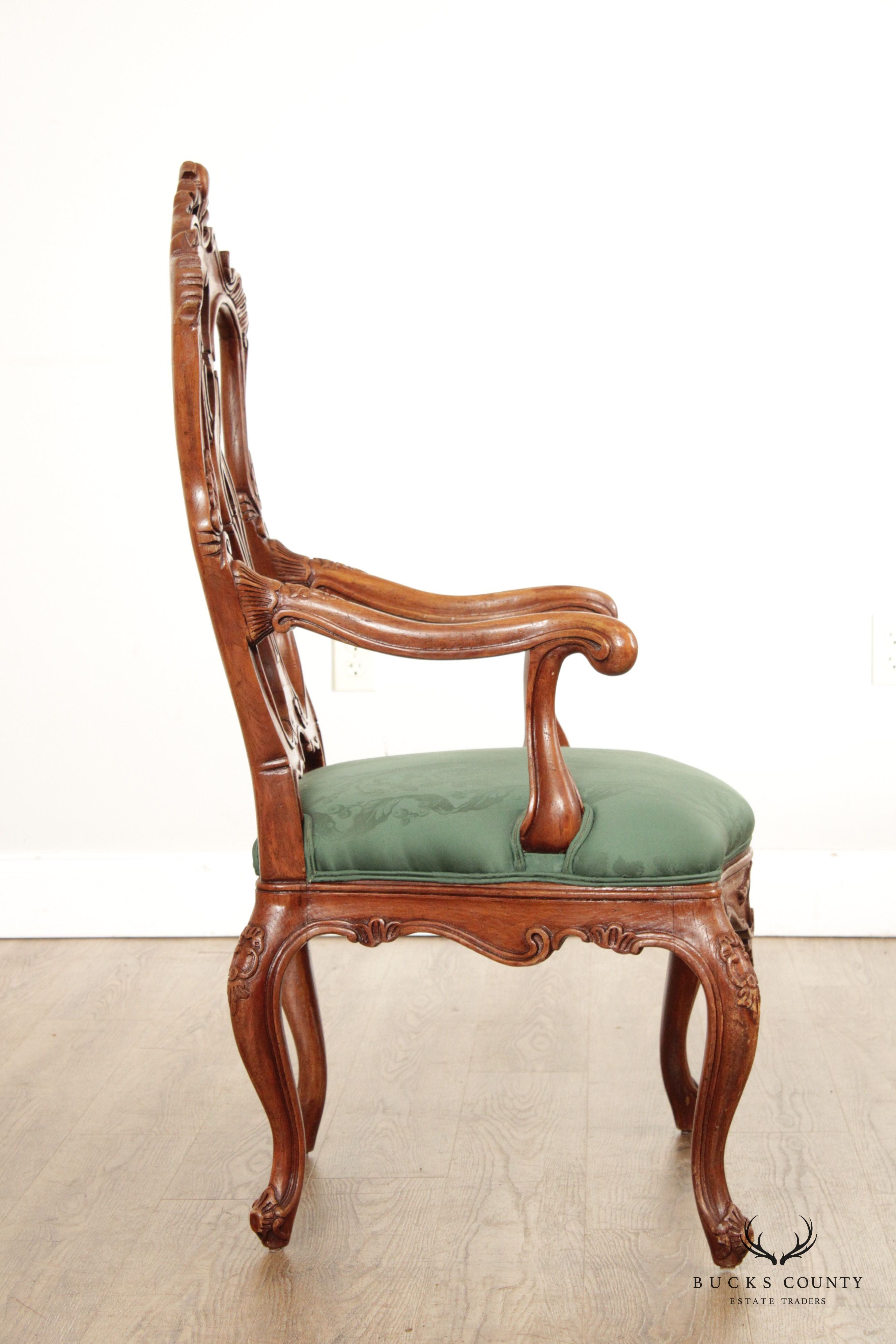 Interior Crafts Rococo Style Carved Armchair