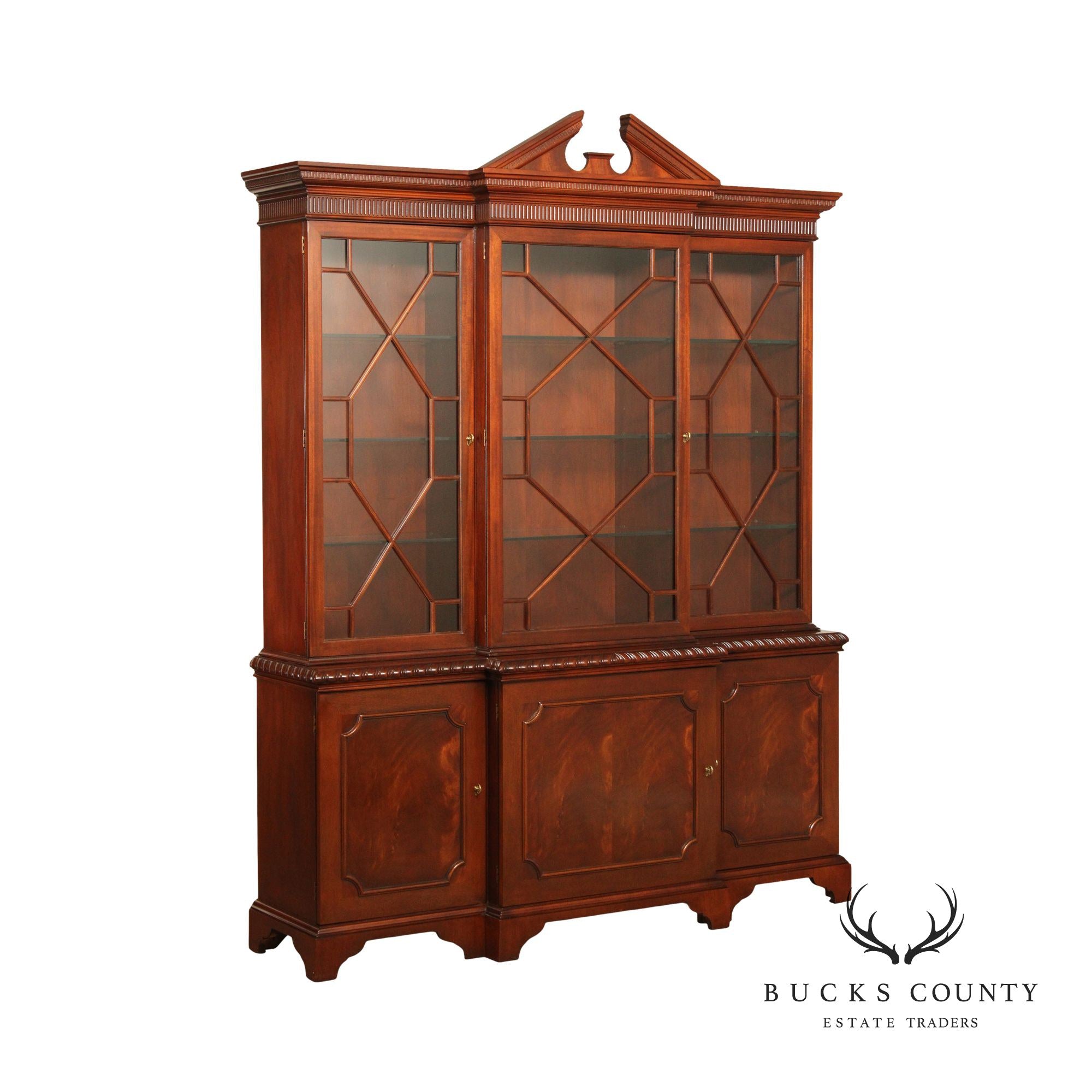 Baker Historic Charleston Collection Mahogany Breakfront China Cabinet